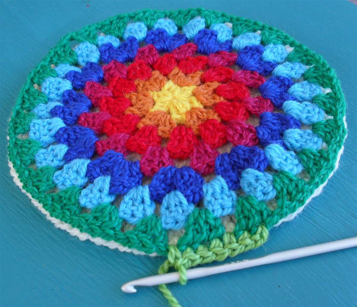 Knitted round potholder pattern