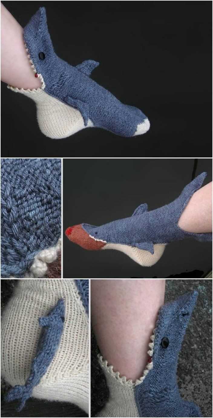 Create your own cozy shark slippers with this free knitting pattern Knitted shark slippers free pattern