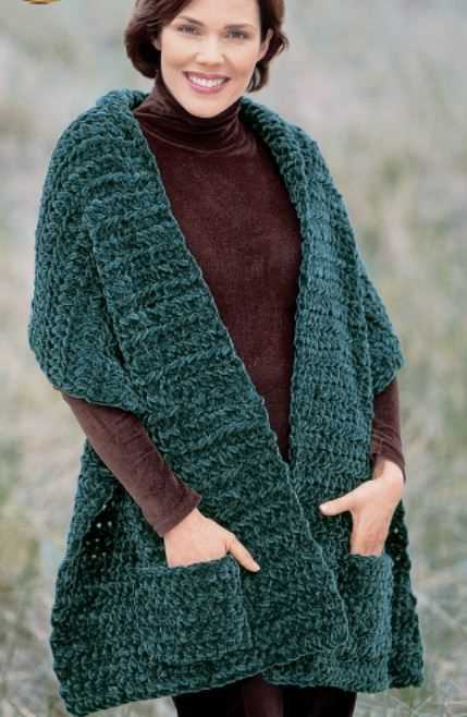 Stylish and Practical - Knitted Shawl with Pockets - Get the Free Pattern Now! Knitted shawl with pockets free pattern