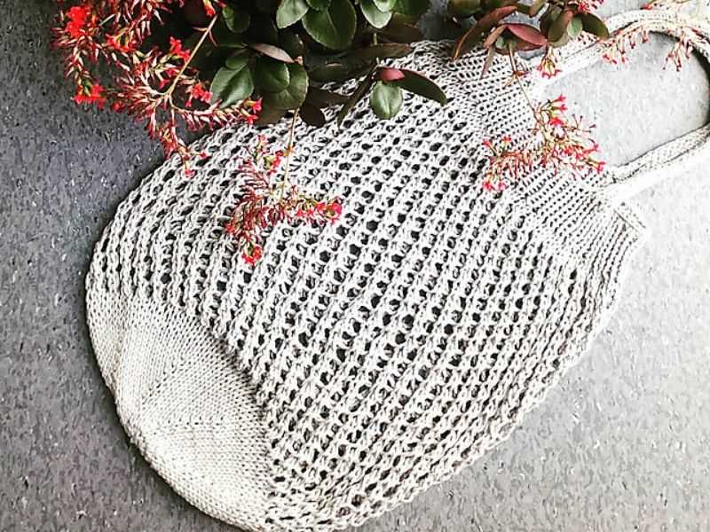 Knitted shopping bag free pattern