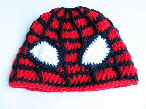 Knitted spiderman hat pattern