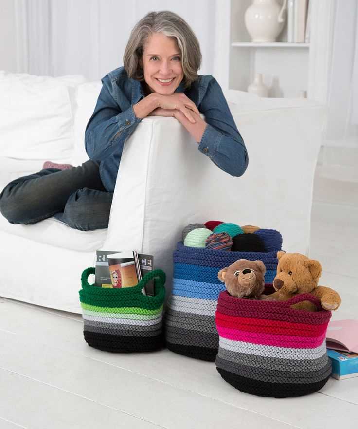 Knitted storage basket pattern