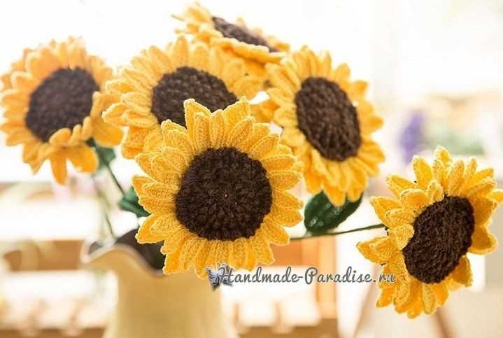 Knitted sunflower free pattern