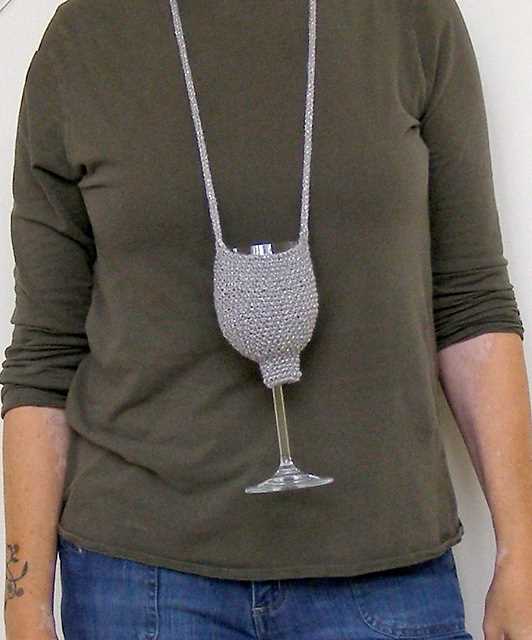 Knitted wine glass cozy pattern