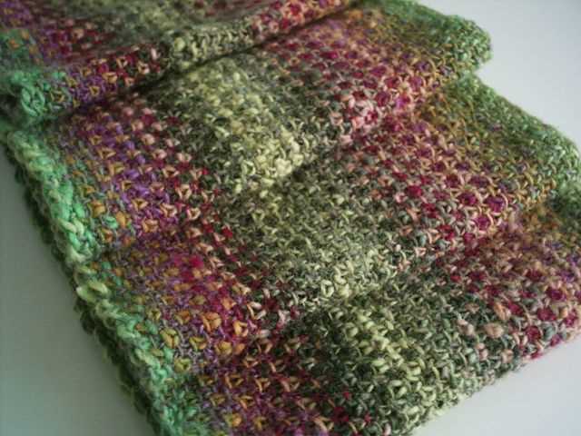 Knitting linen stitch scarf pattern