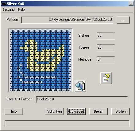 Knitting machine pattern software