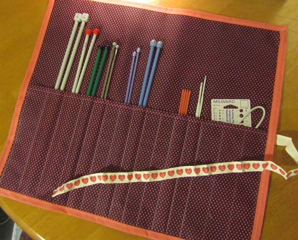 Knitting needle roll case pattern