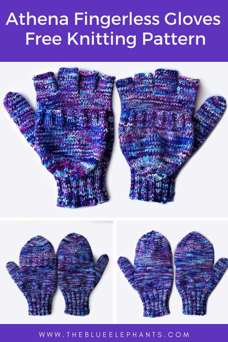 Knitting pattern for gloves using 2 needles