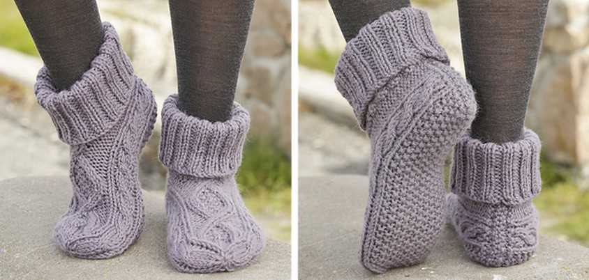 Knitting pattern slipper socks