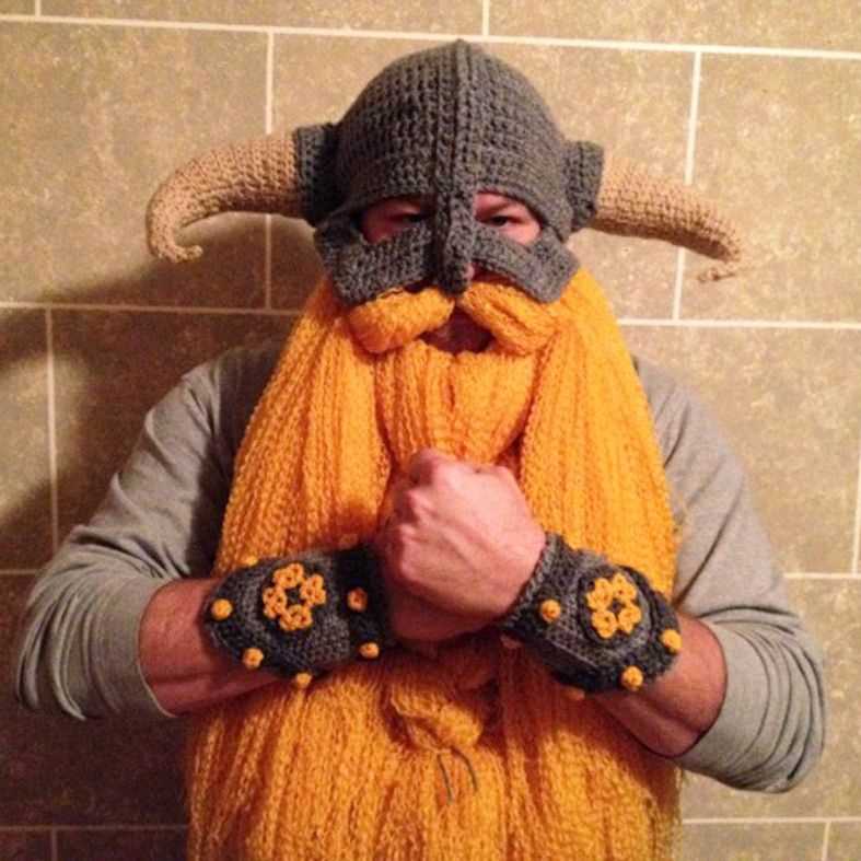 Knitting pattern viking helmet and beard