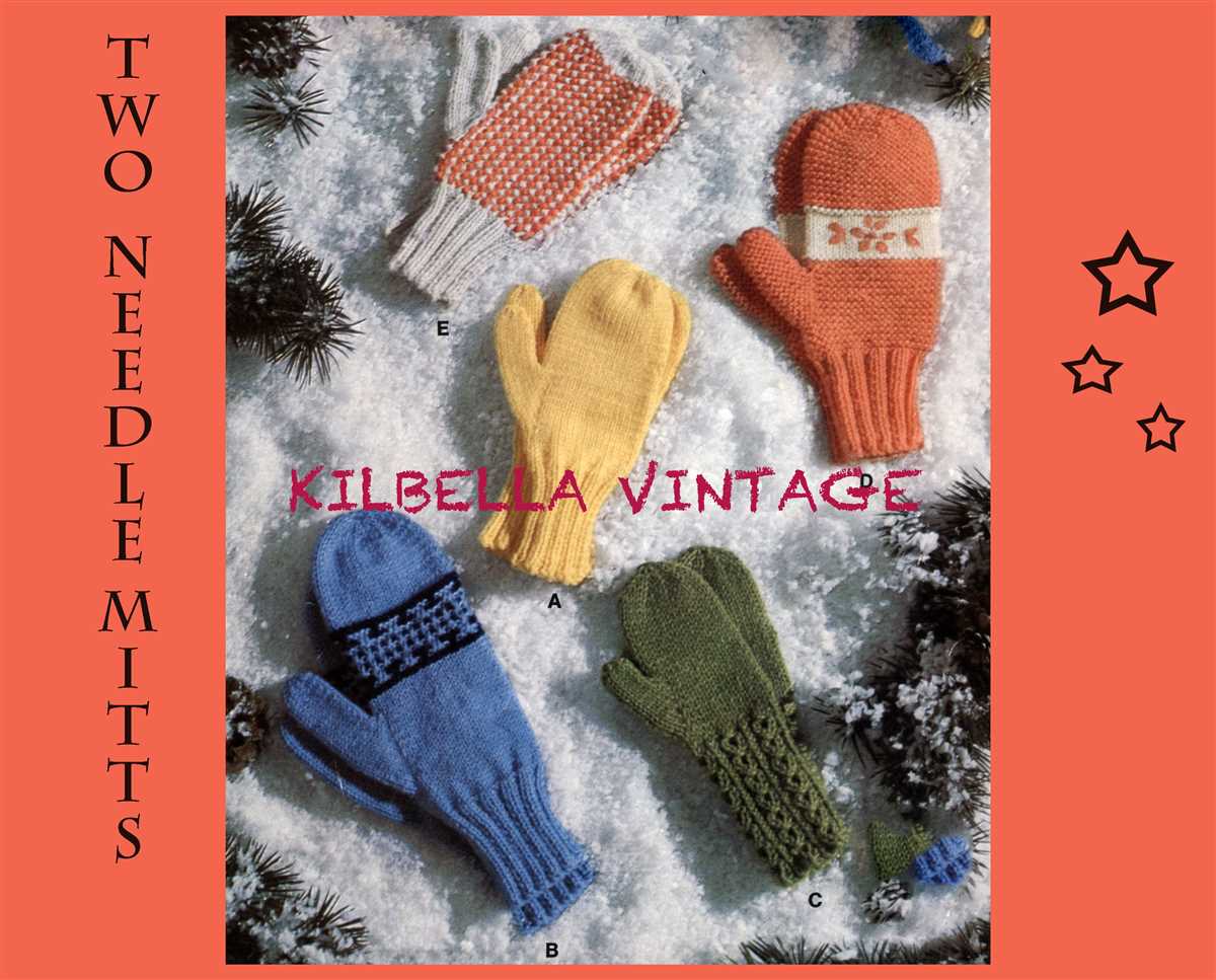 Knitting patterns mittens two needles
