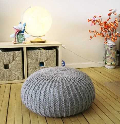 Knitting pouf pattern