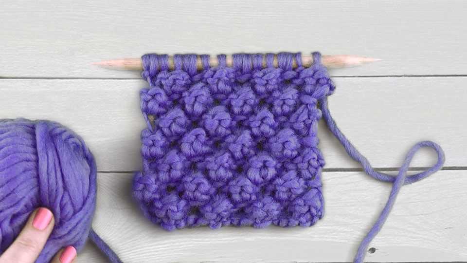 Knitting stitch with an offset pattern codycross