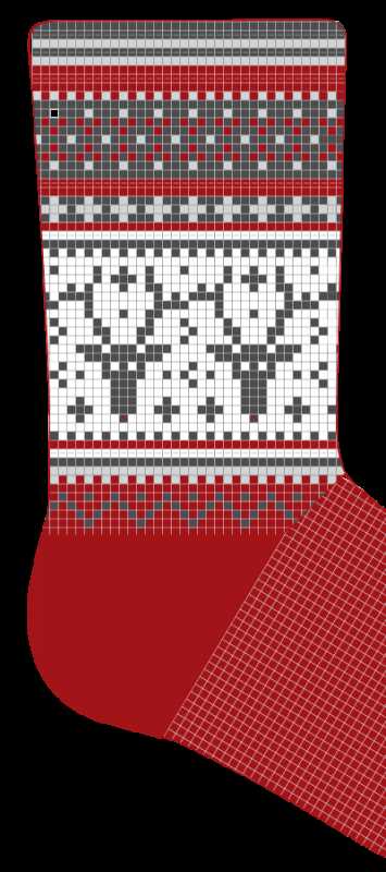 Knitting machine christmas stocking pattern