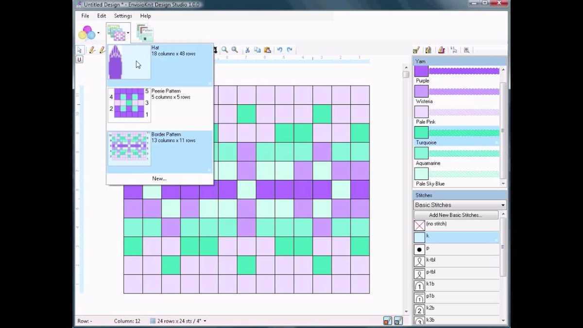 Knitting pattern generator software