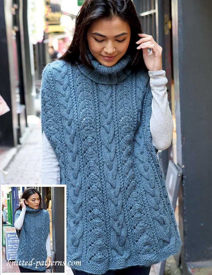 Knitting pattern poncho with sleeves