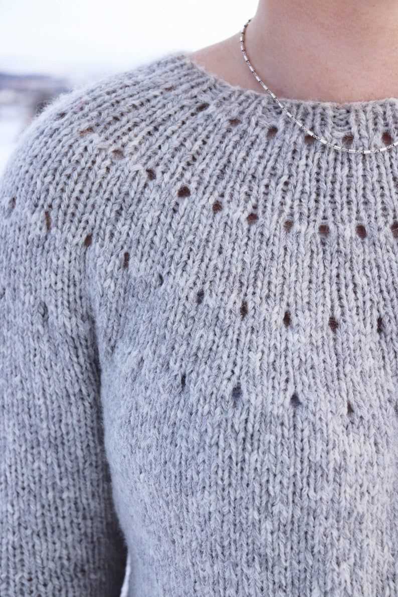 Create your own top-down raglan sweater with this knitting pattern! Knitting pattern top down raglan sweater