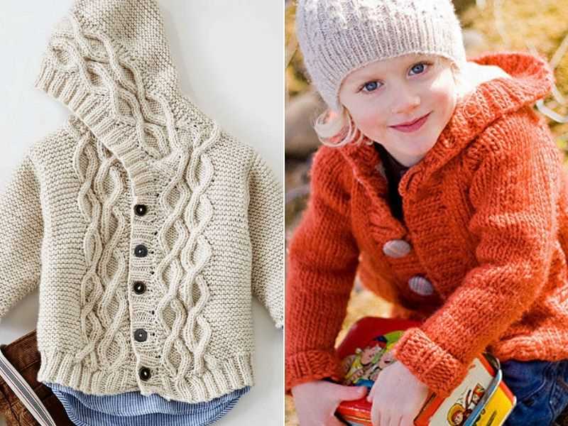 Knitting patterns for childrens hooded cardigans