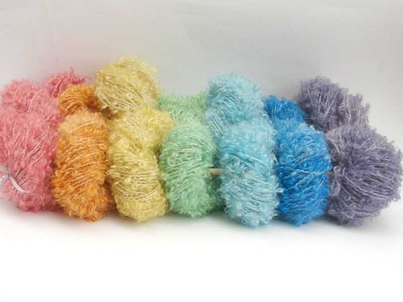 Knitting patterns for rainbow boucle yarn