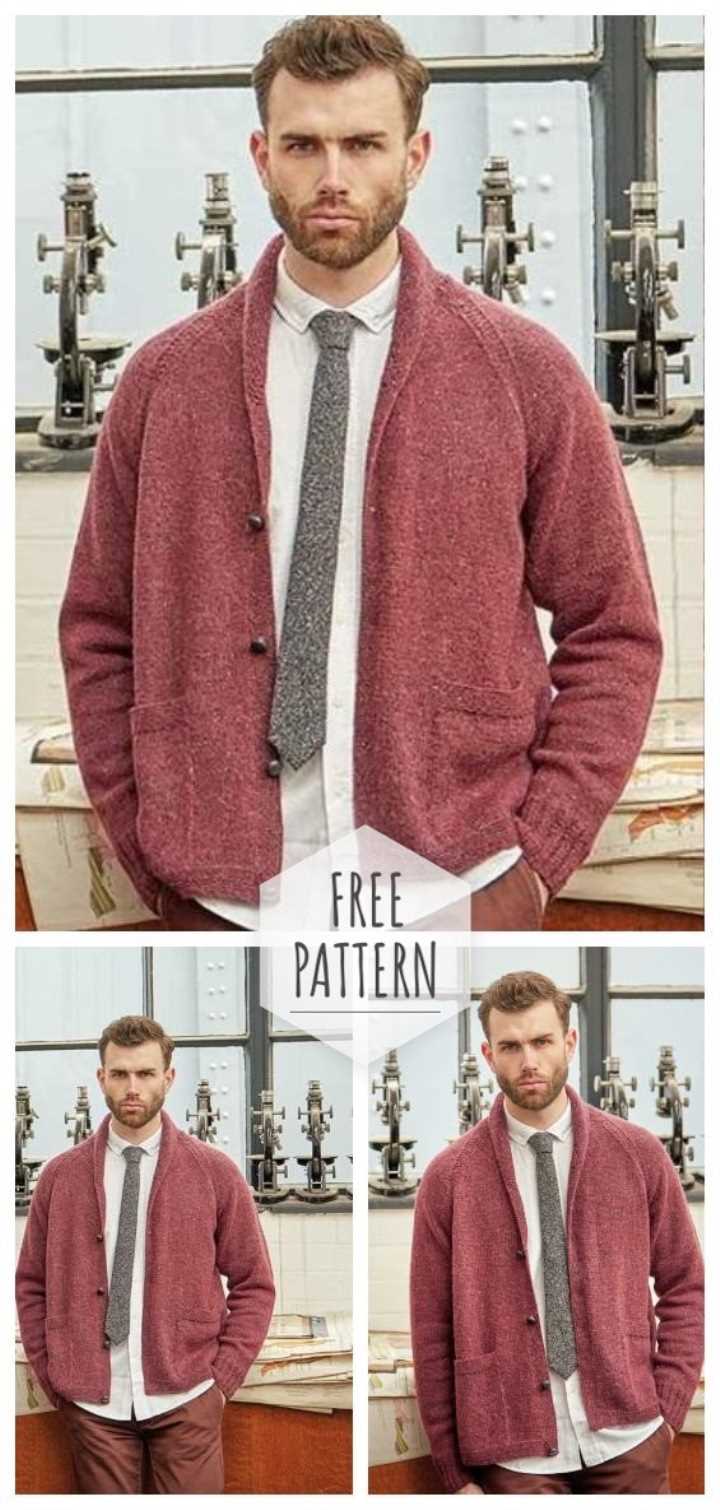 Men's knitted cardigan pattern