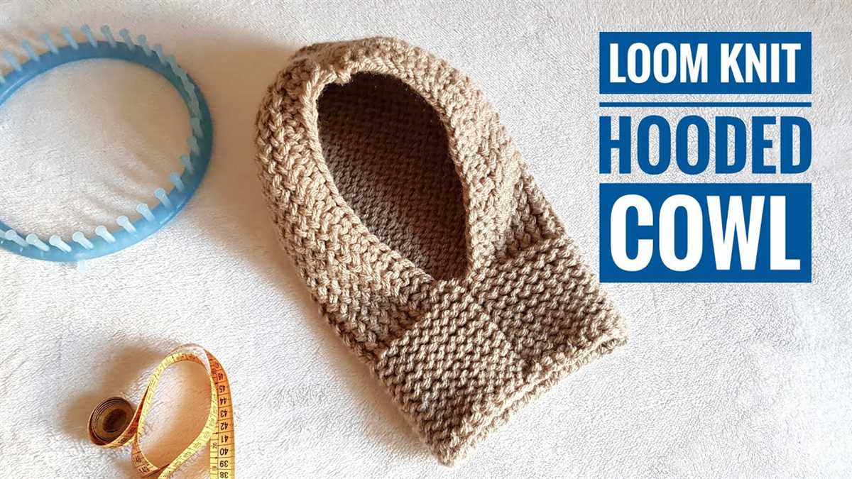 Loom knit hooded cowl pattern