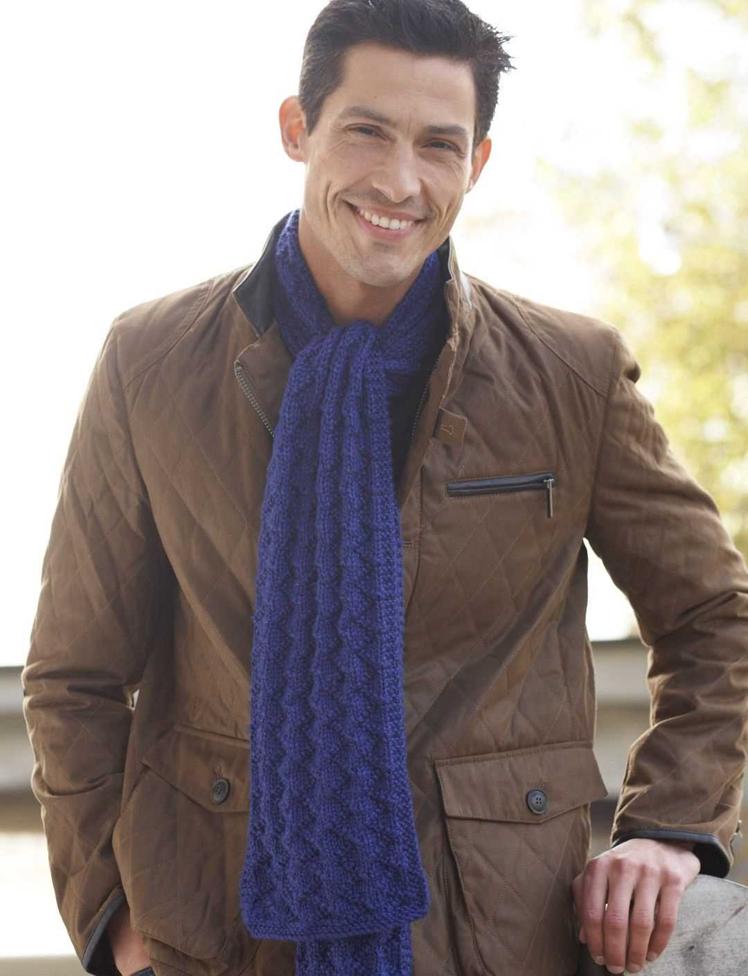 Free easy knitting patterns mens scarf