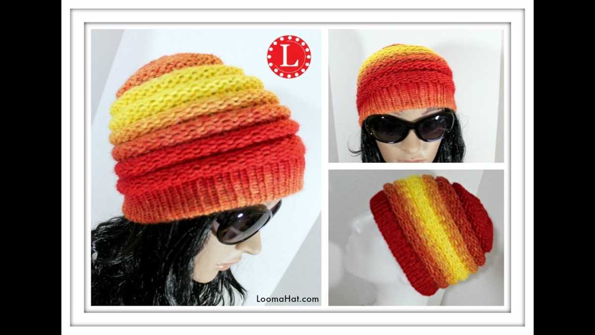 Free loom knit slouchy hat pattern