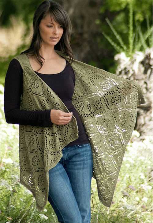 Long sleeveless vest knitting pattern