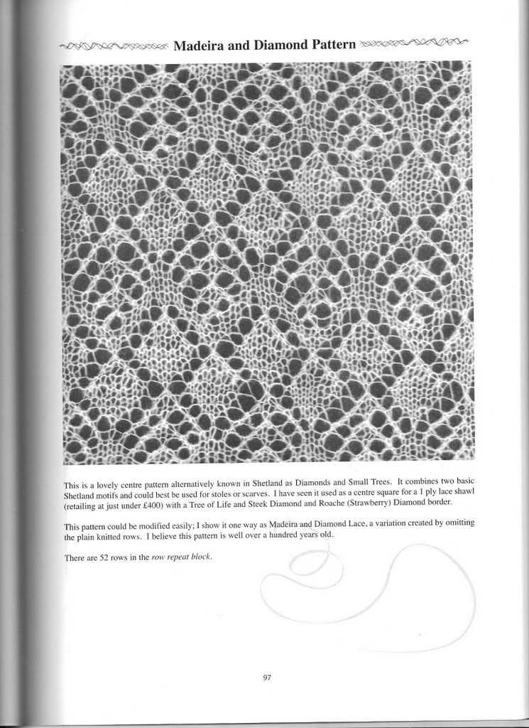 Lace diamond knitting pattern