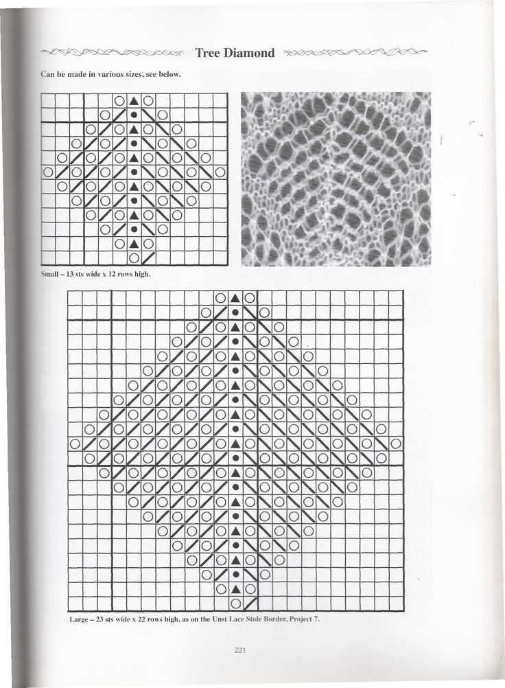 Lace diamond knitting pattern