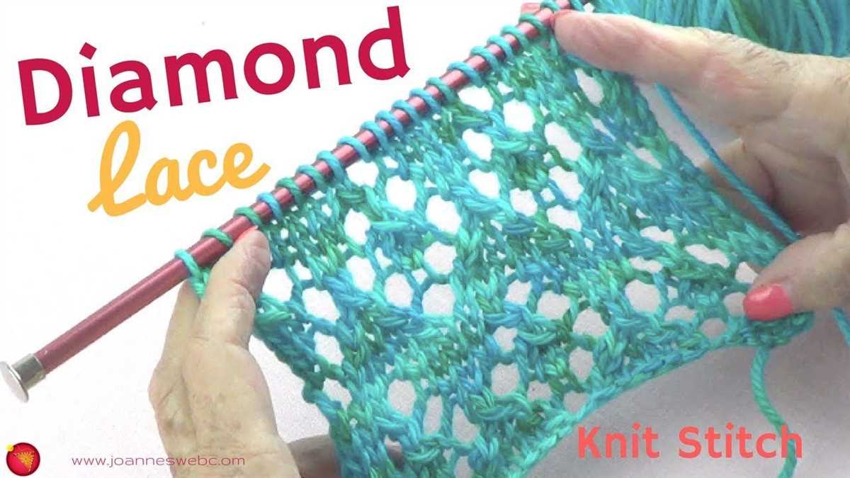 Lace diamond knitting pattern