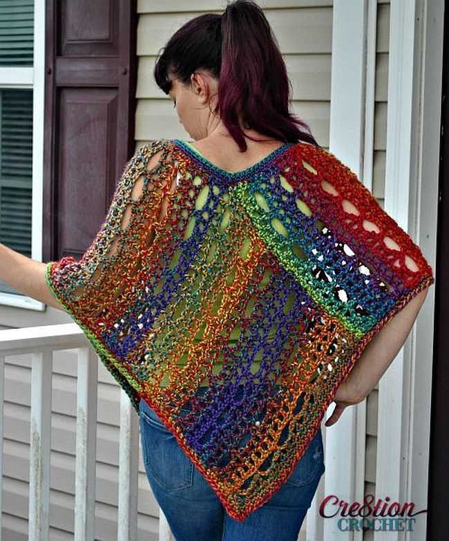 Lacy poncho knitting pattern free