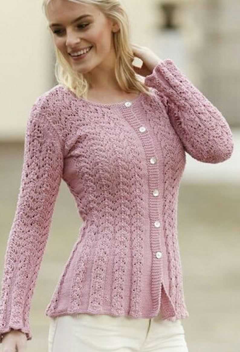 Ladies lace cardigan knitting pattern