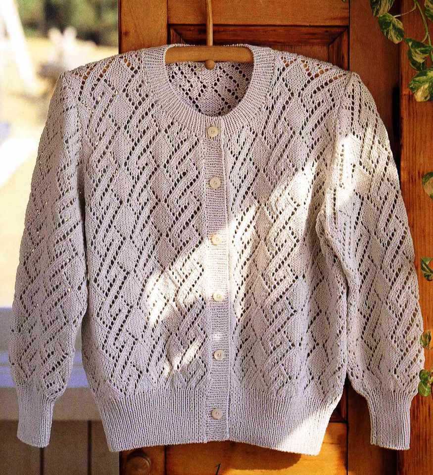 Ladies lace cardigan knitting pattern