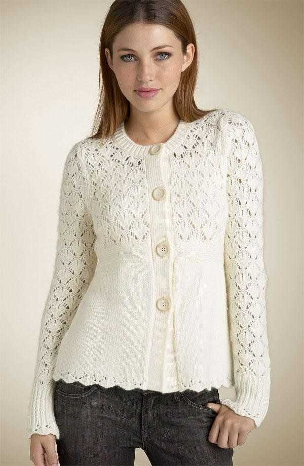 Ladies lace cardigan knitting pattern
