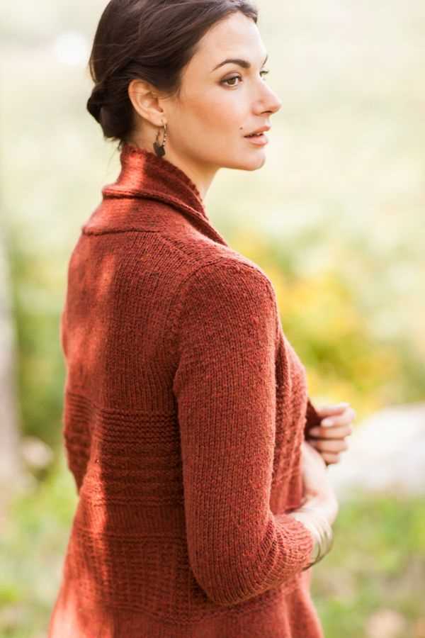 Ladies shawl collar cardigan knitting pattern