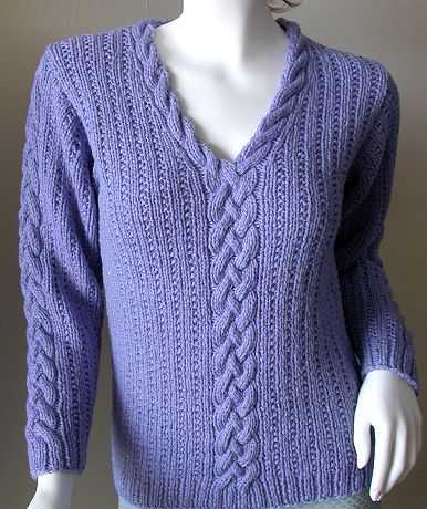Ladies v neck sweater knitting patterns