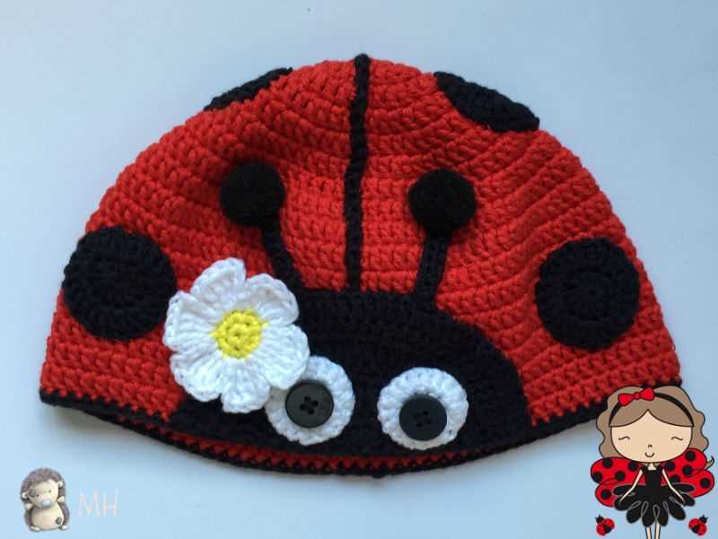Ladybug hat knitting pattern
