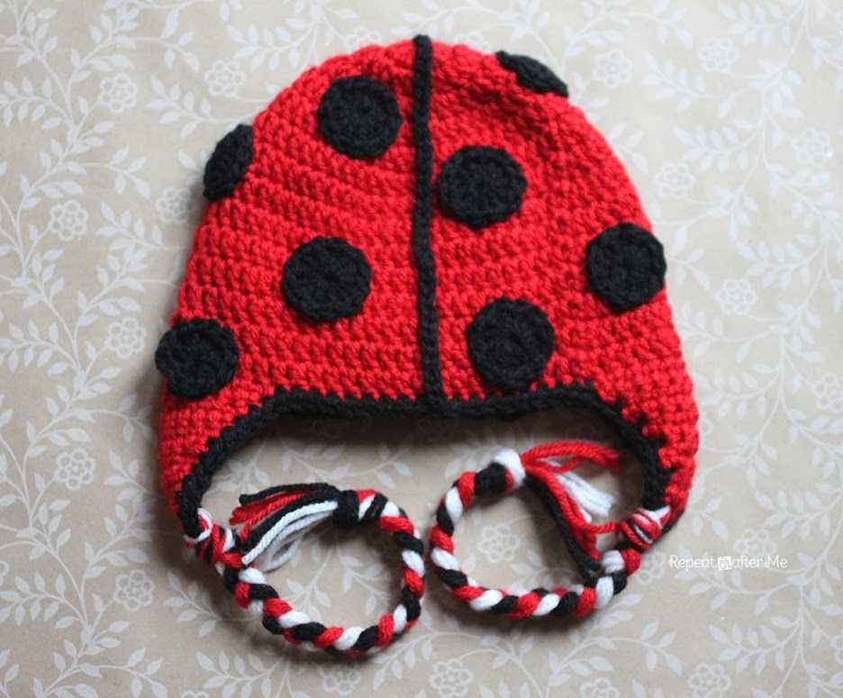 Ladybug hat knitting pattern