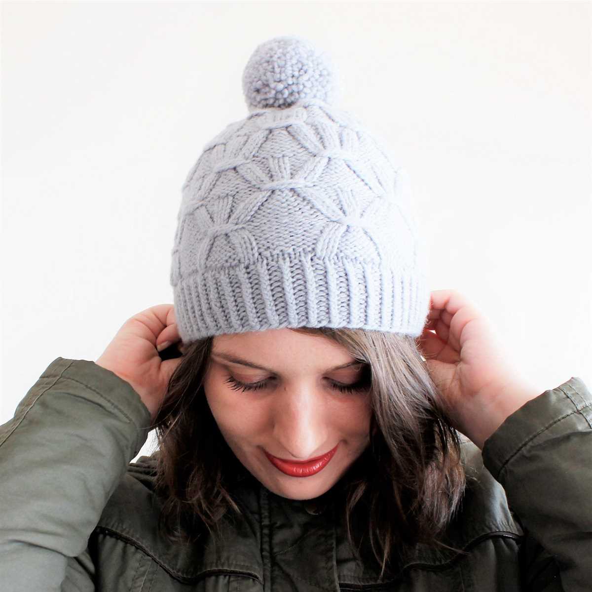 Knitted beanie hat pattern