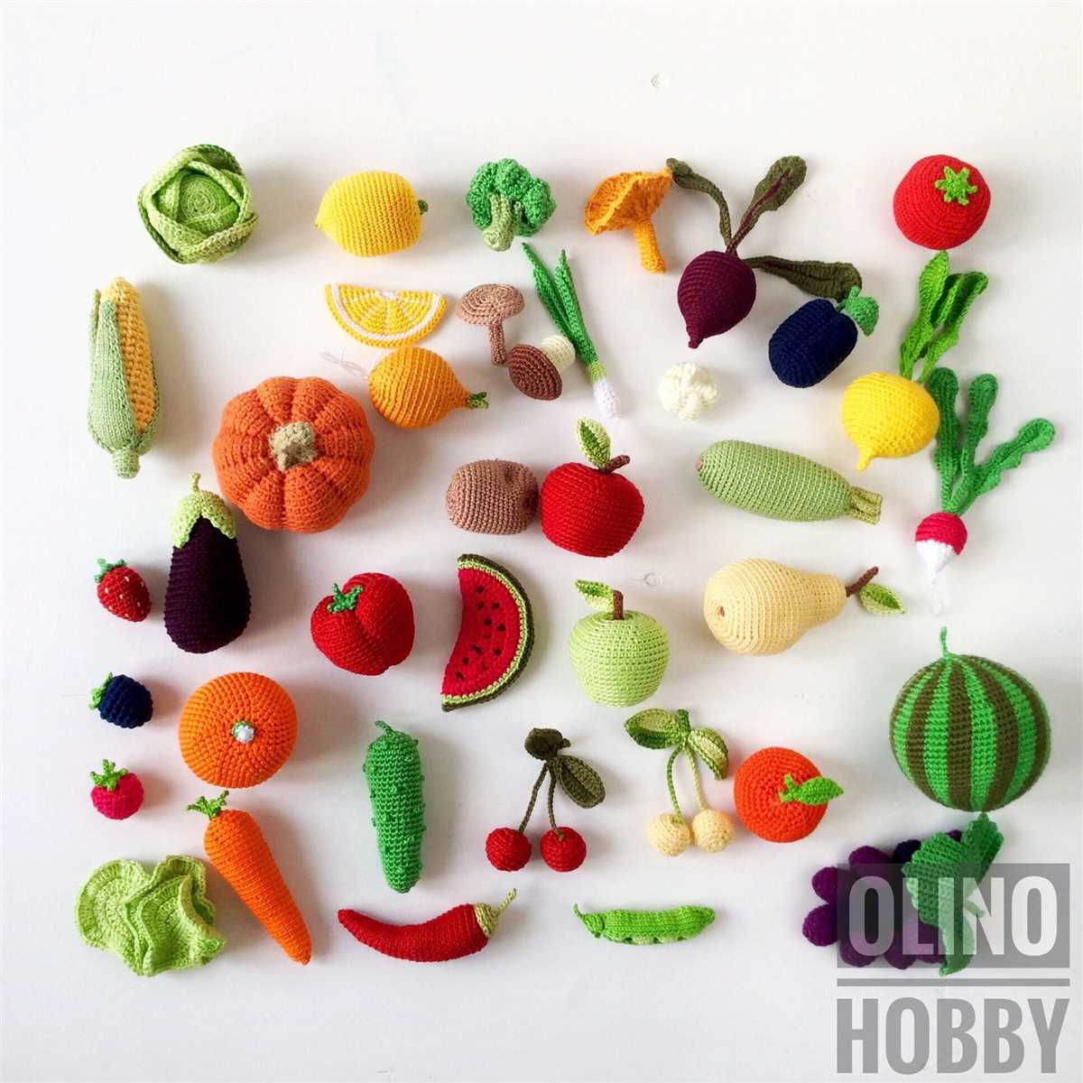 Knitting patterns for fruit and vegetables