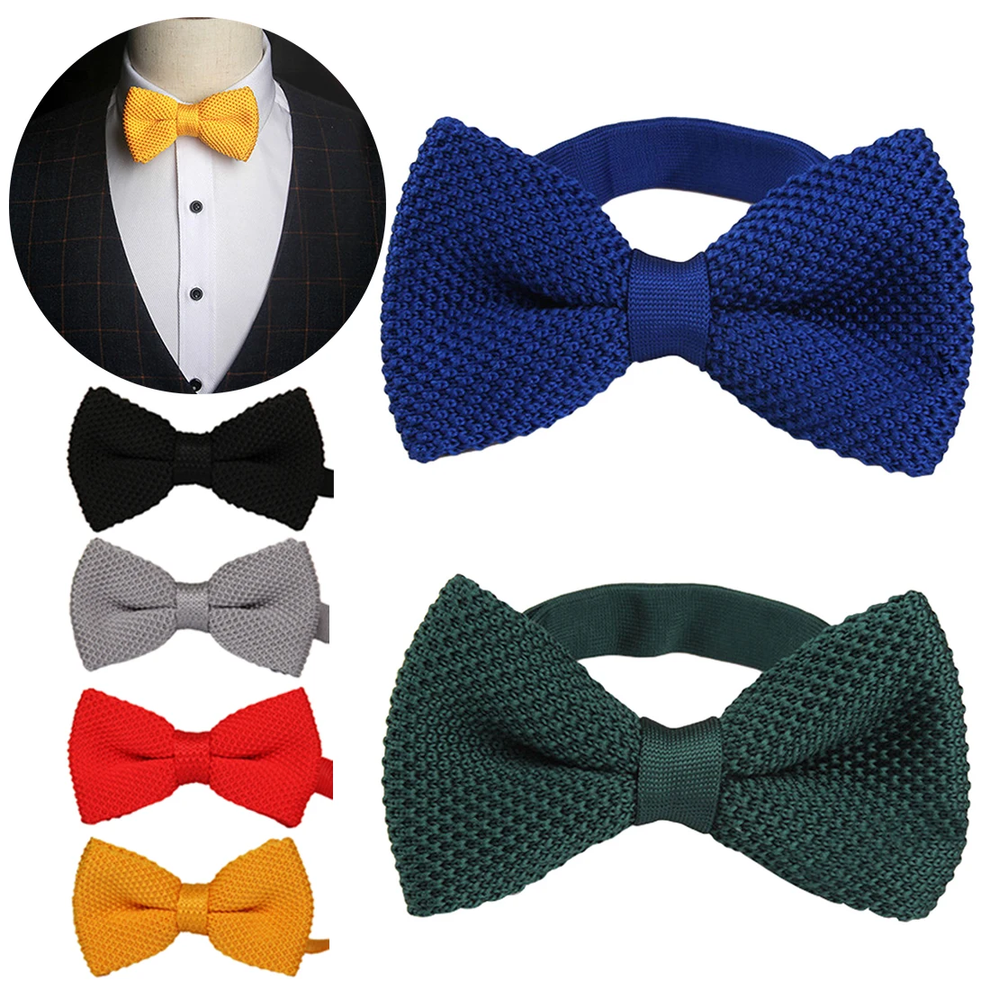 Knitted bow tie pattern