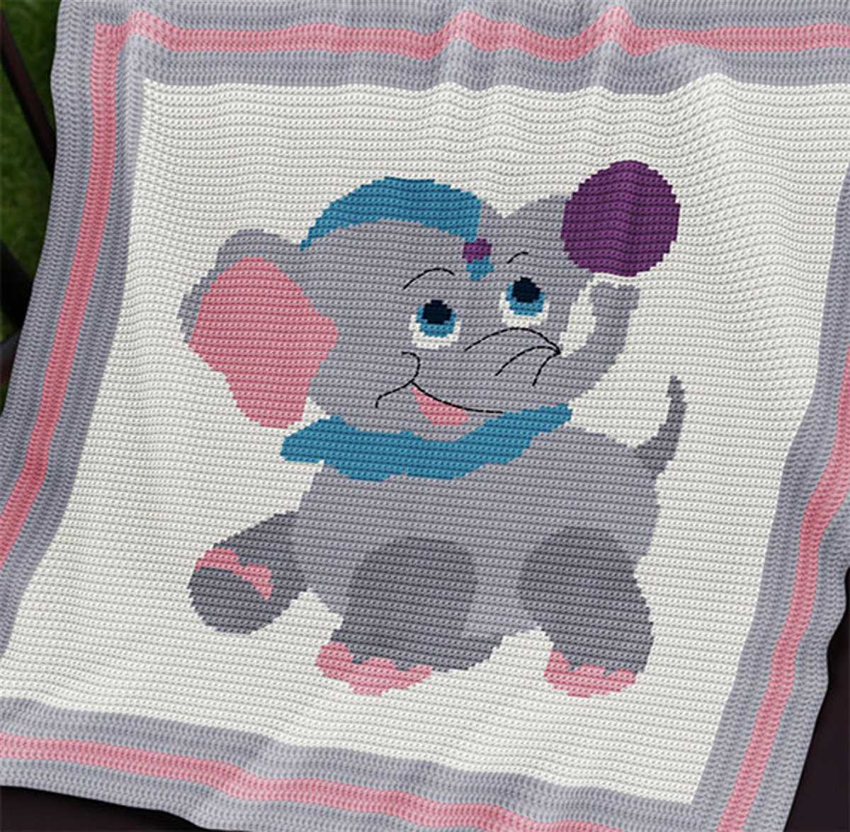 Elephant knitting pattern blanket
