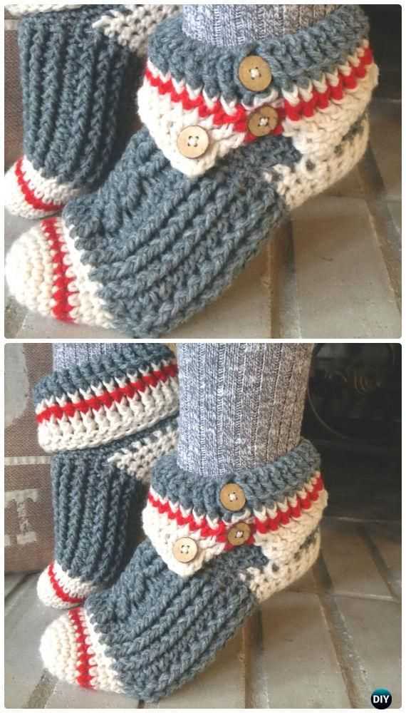 Sock monkey slippers knitting pattern free