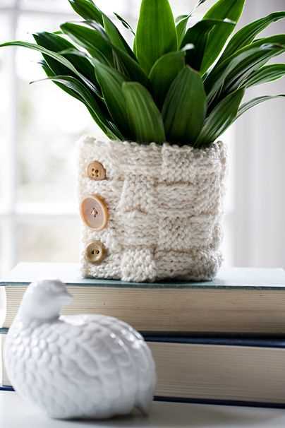 Plant cozy knitting pattern
