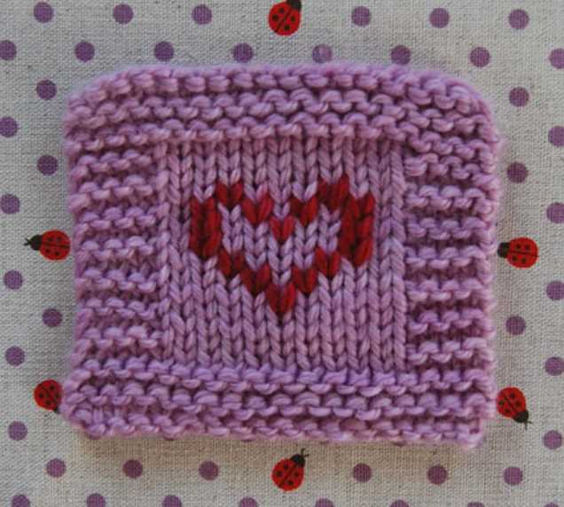 Little hearts knitting stitch pattern