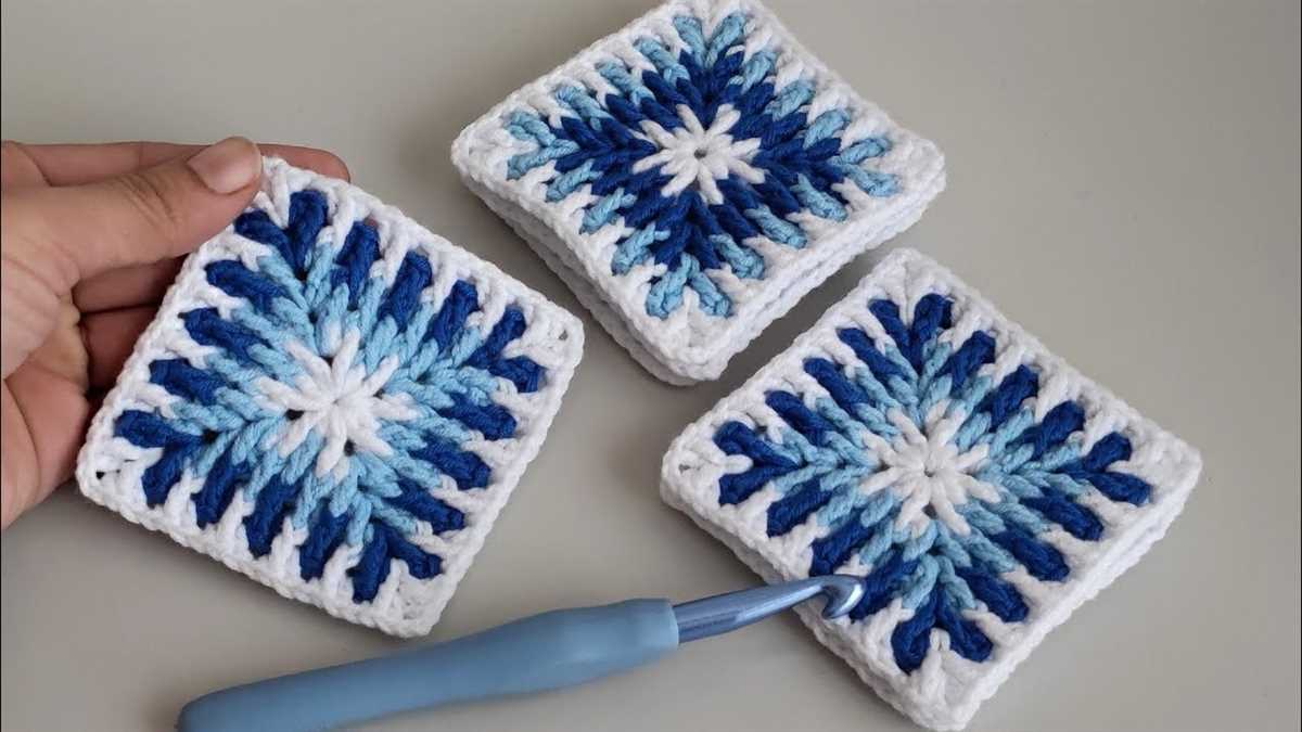 Granny square pattern knitting