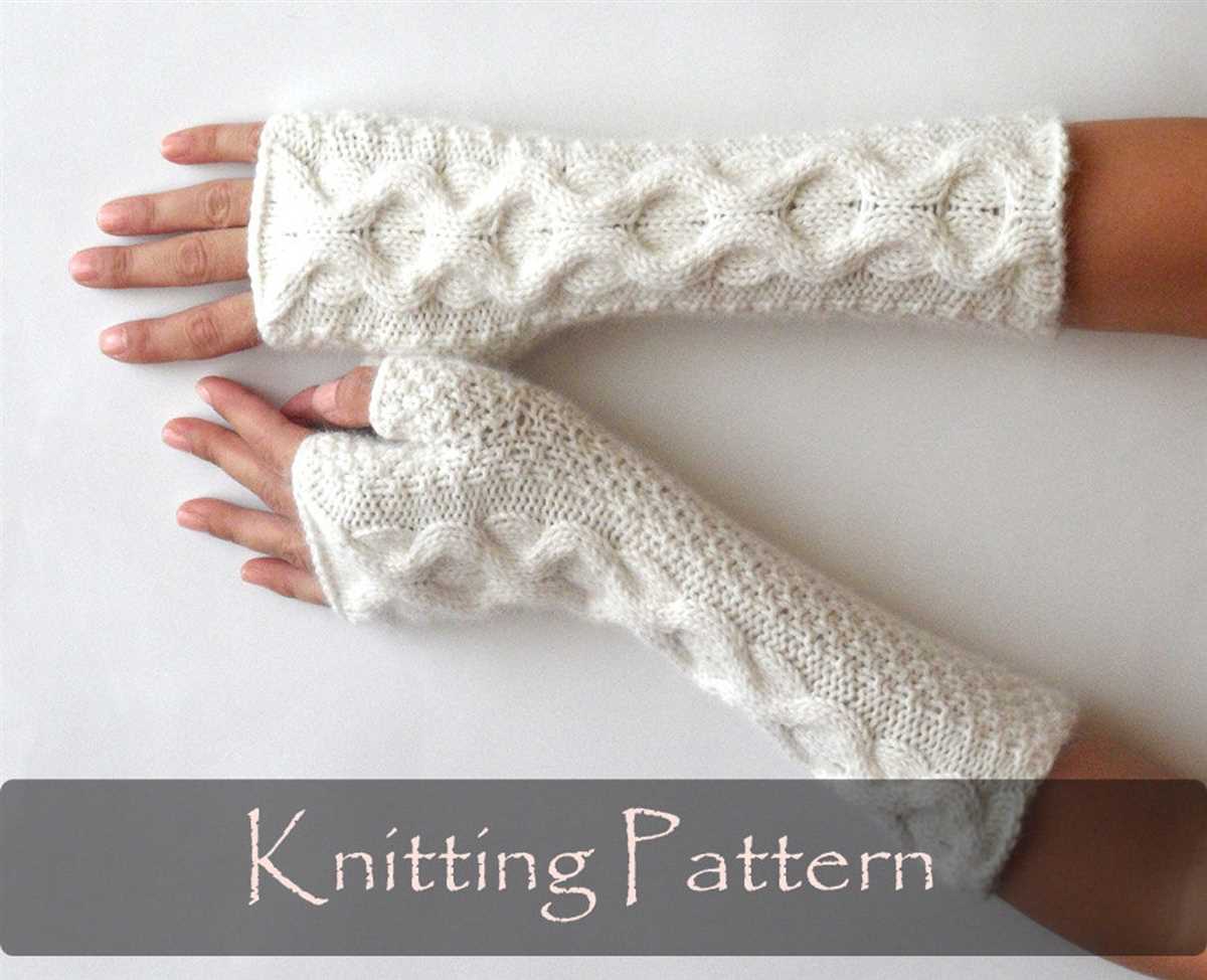 Cable fingerless mittens knitting pattern