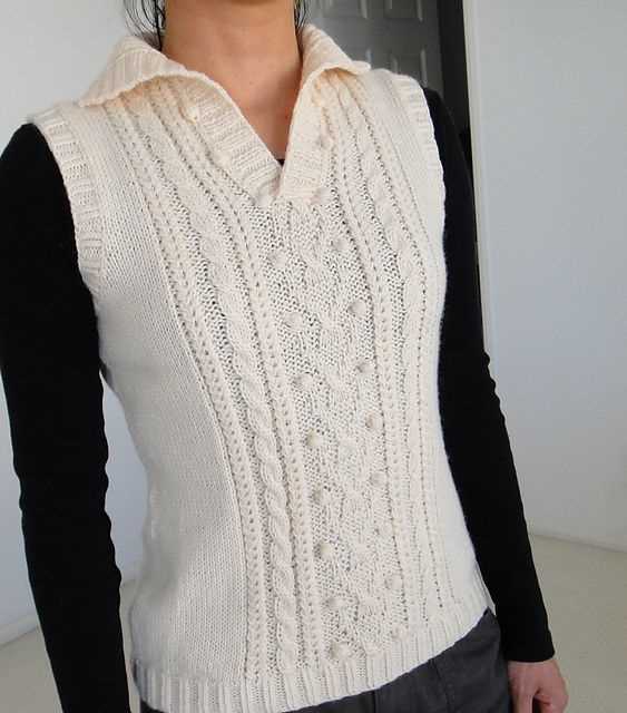 Long sleeveless vest knitting pattern