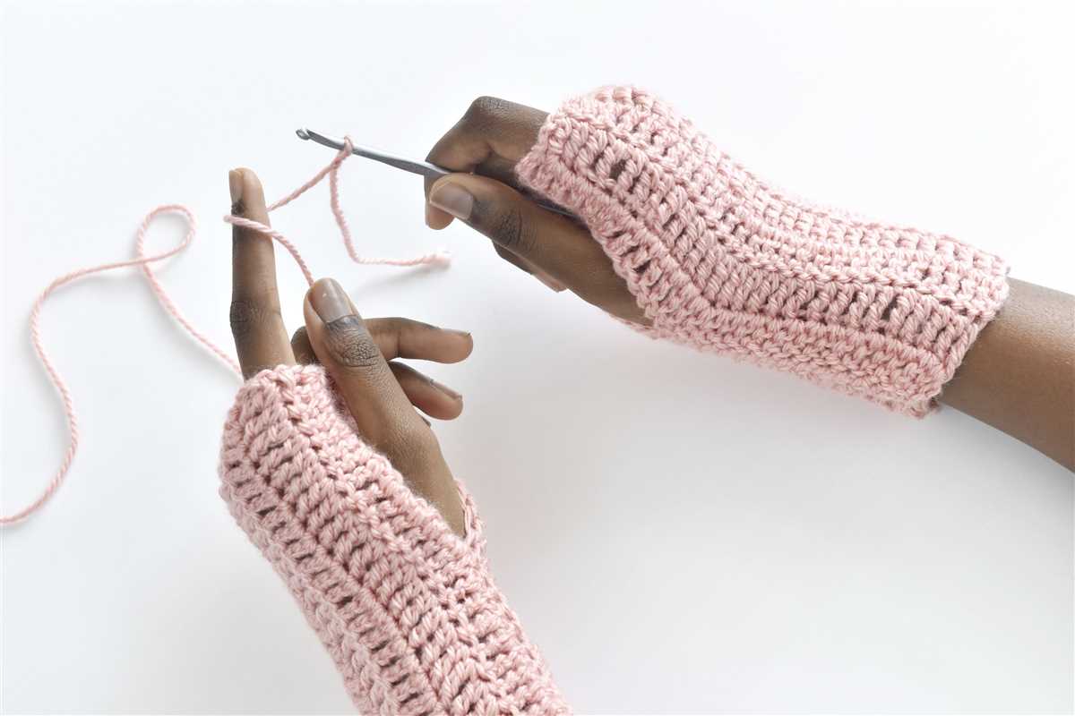 Knitting pattern for gloves using 2 needles